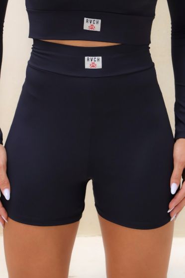 Shorts Cintura  Alta Barra Normal Feminina Revanche Samósata PRETO