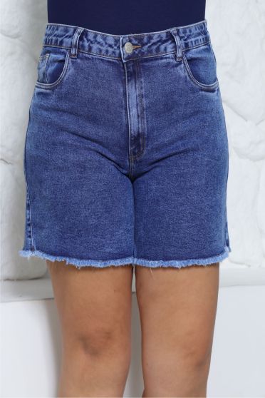 Shorts Jeans Barra Desfiada Curvy Feminino Revanche Nitara UNICA