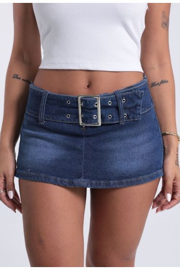 Shorts Saia Jeans Micro Cintura Baixa Revanche - SS.FEM.00007 AZUL