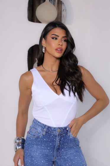 Top Corset Ribbed Feminino Revanche Malloa BRANCO