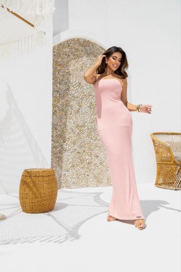 Vestido Longo Com Fenda Tomara Que Caia Feminino Revanche Siliana Rose 