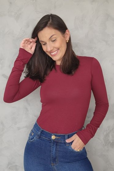Blusa Manga Longa Feminina Revanche Amara VINHO