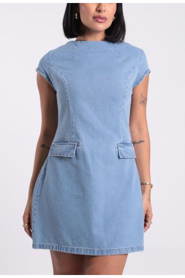 Vestido Jeans Com Recorte Princesa Revanche-VT.FEM.00065 UNICA