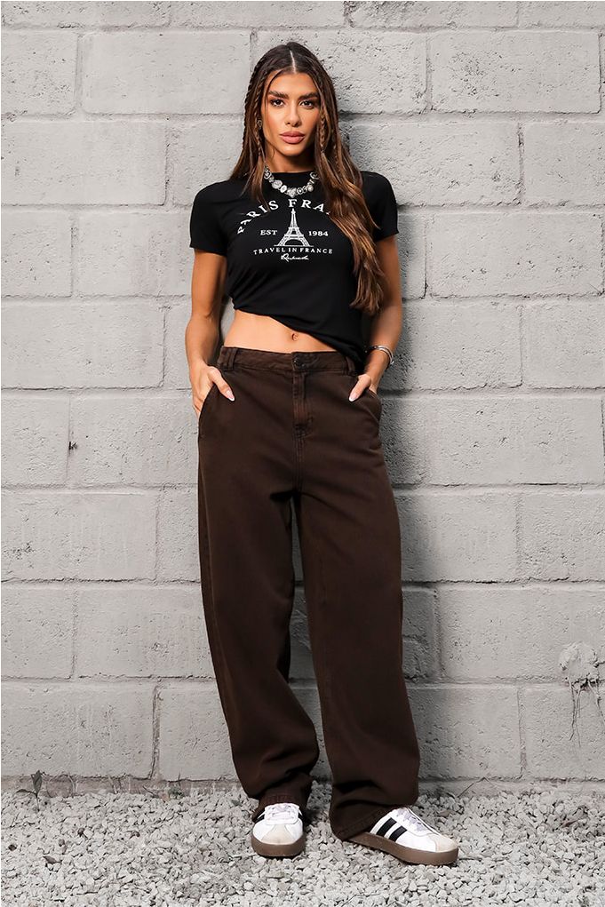 Calça Jeans Baggy Bolso Faca Feminino Revanche Catuíaca UNICA